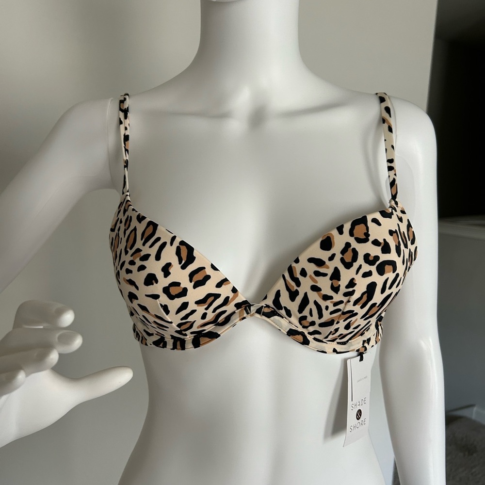 Shade & Shore Leopard Print Bra